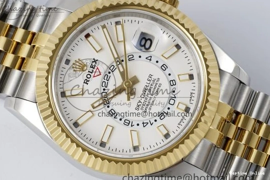 0512 Skydweller SS YG Noob Best Edition White Dial on SS YG Jubilee Bracelet A23J FastDry 2125